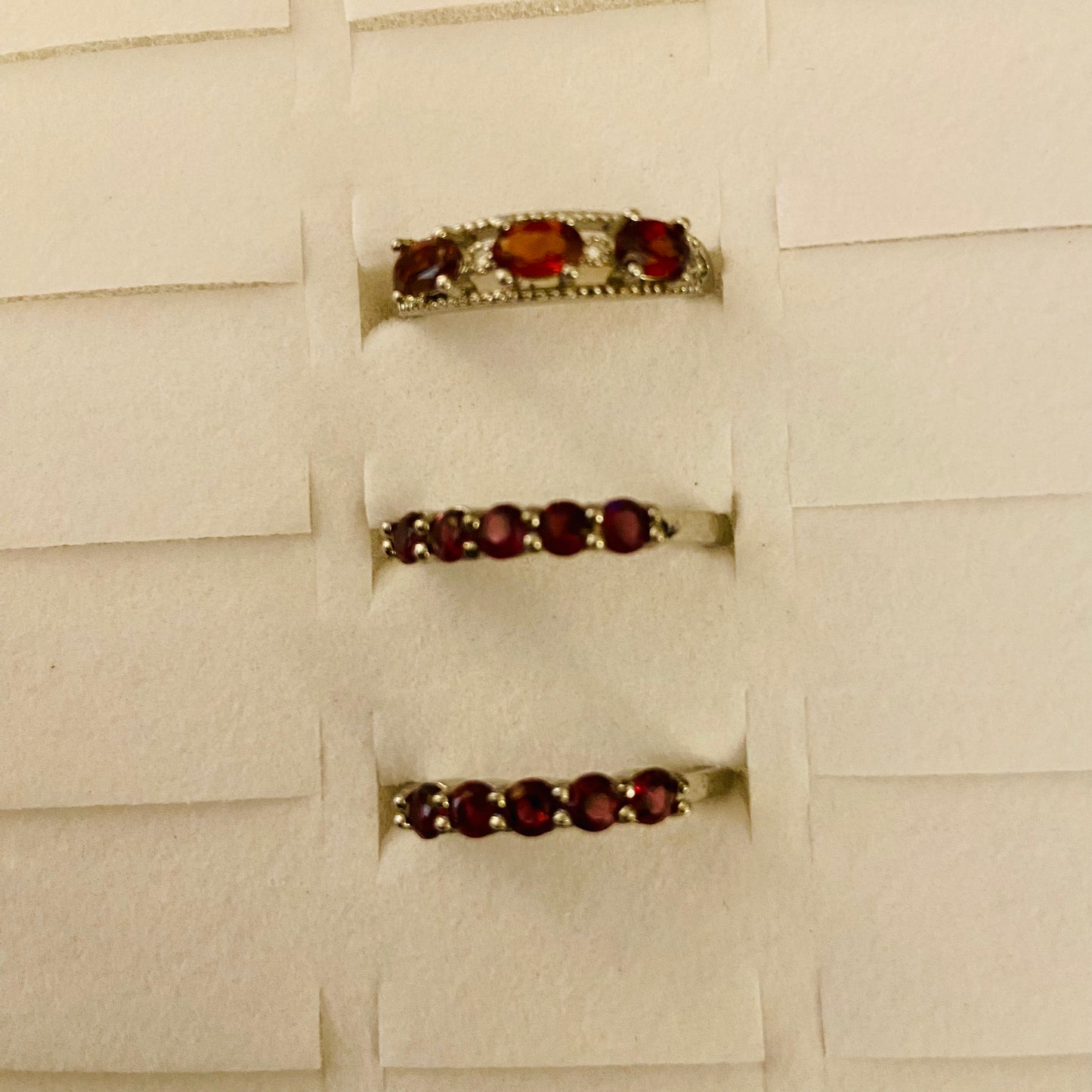 Garnet Jade 925 Silver Rings