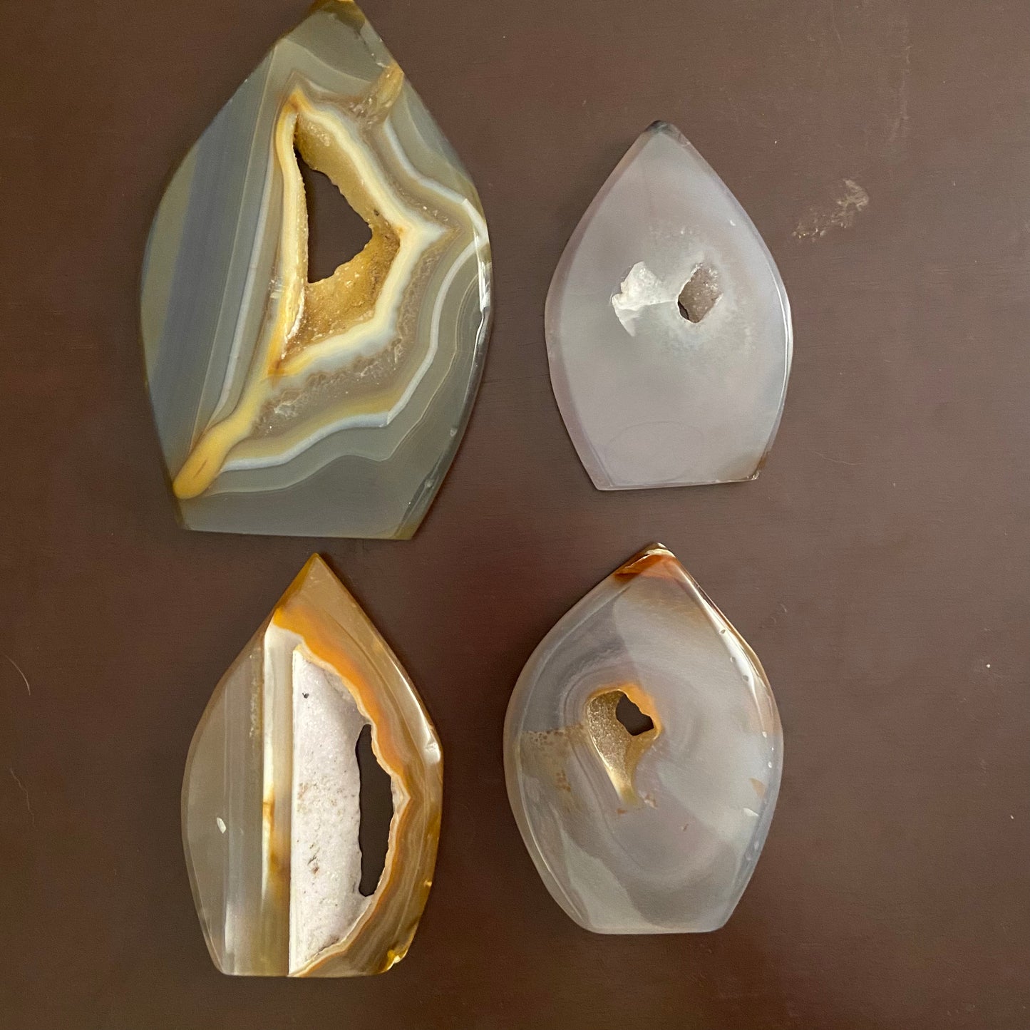 Agate Tear Drop Carvings