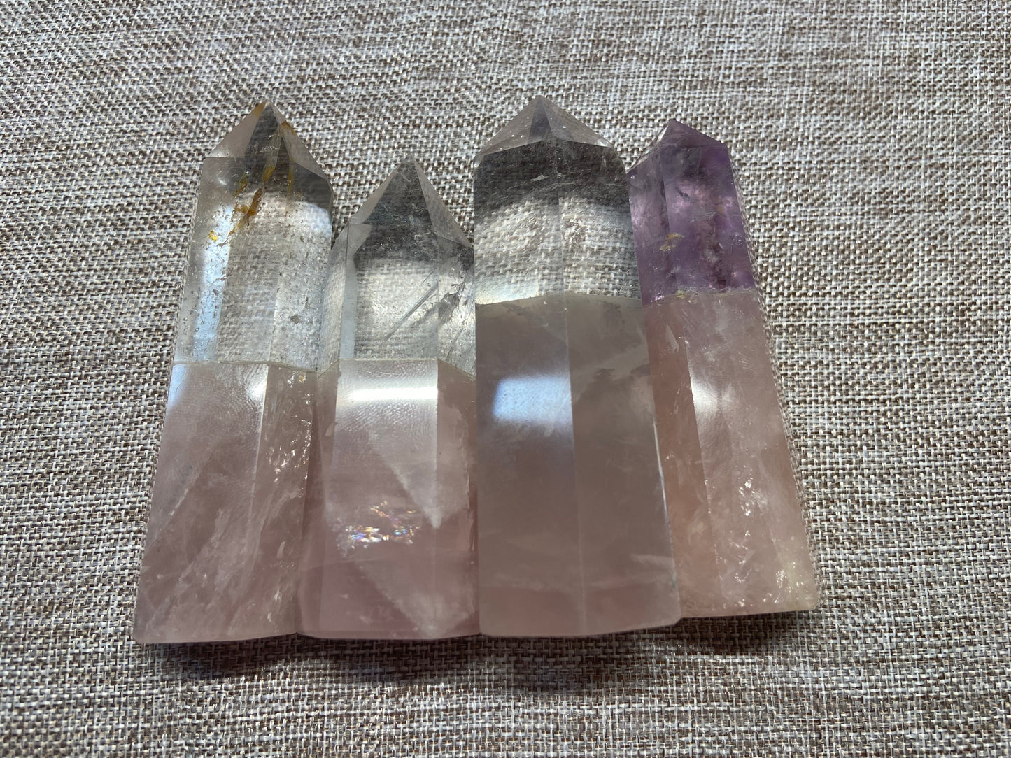 Rose & Clear Quartz Towers