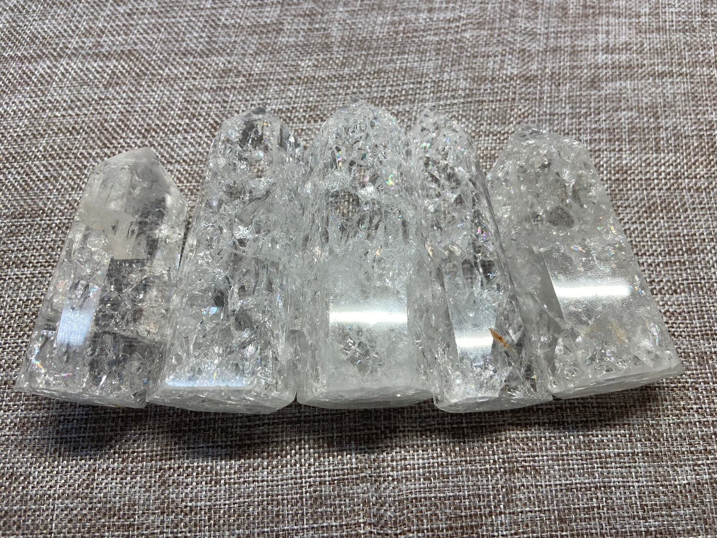 Crackle Clear Quartz Towers